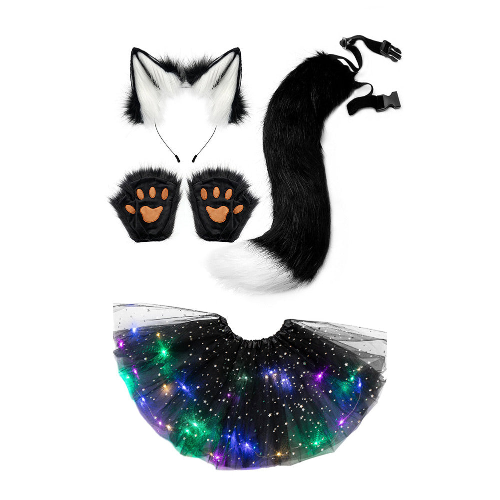 Kinder Mädchen Tutu Kleid Fuchs Cosplay Kostüm Outfits Halloween Karneval Anzug