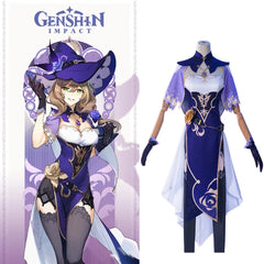 Genshin Impact Lisa Cosplay Kostüm Kleid Halloween Karneval Outfits