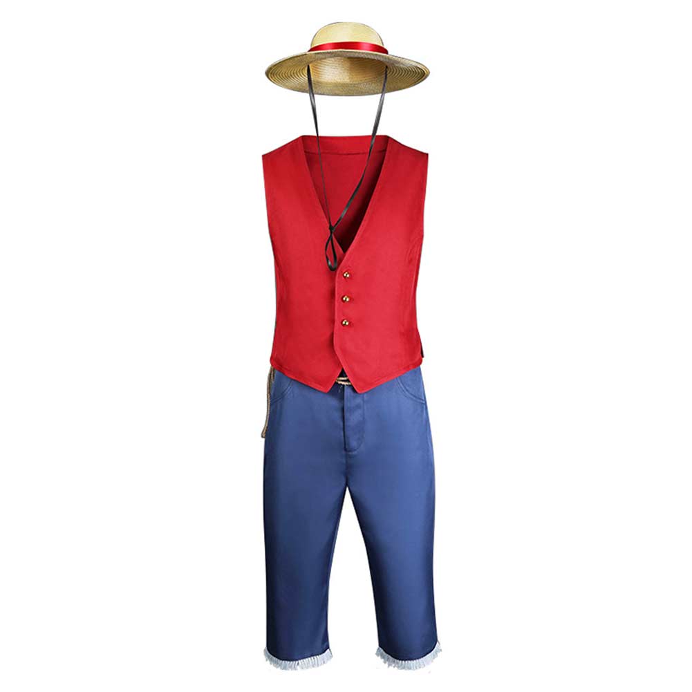 Monkey D. Luffy One Piece Kostüm Set Cosplay Halloween Karneval Outfits
