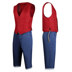 Monkey D. Luffy One Piece Kostüm Set Cosplay Halloween Karneval Outfits