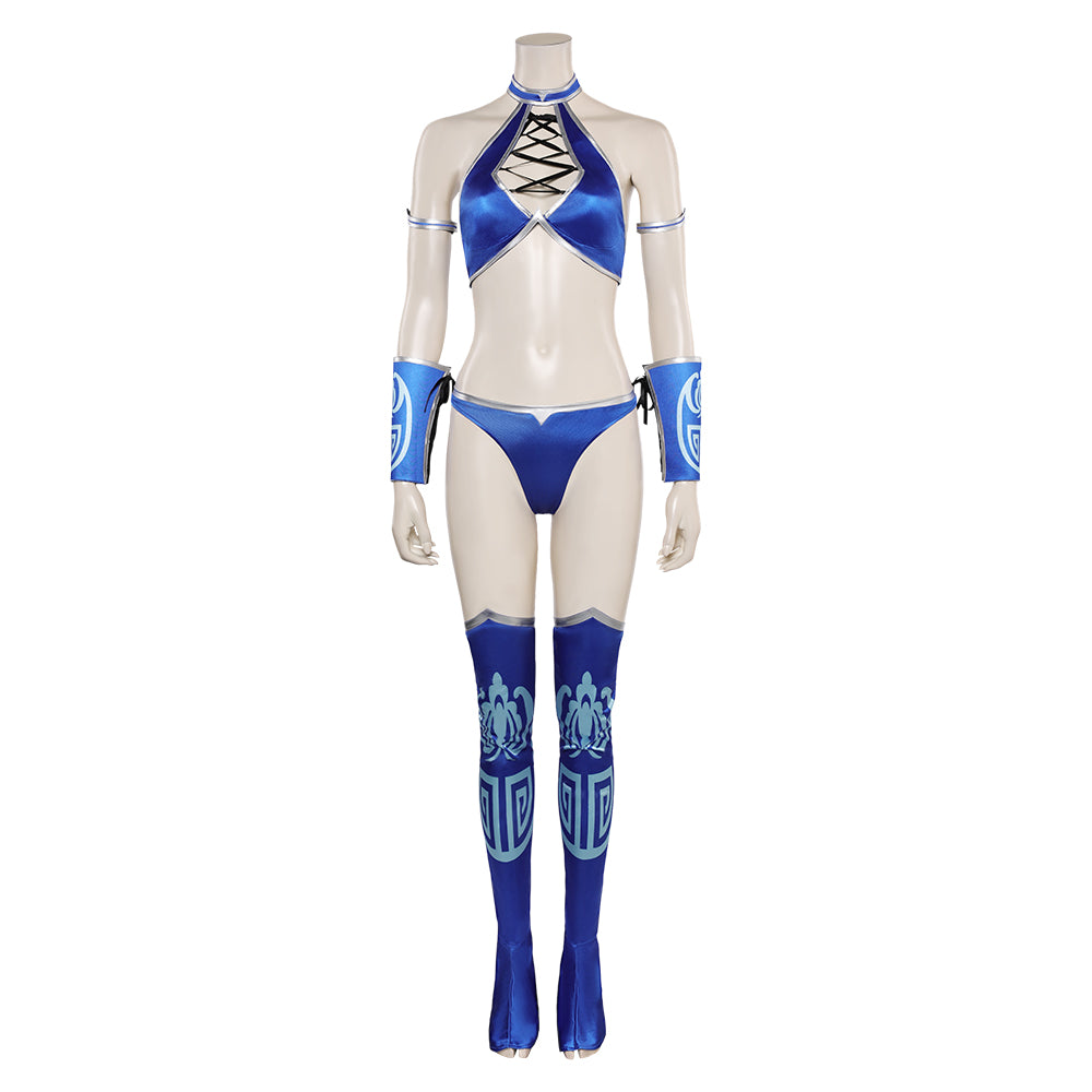 Mortal Kombat 11 Kitana Sexy Cosplay Kostüm Halloween Karneval Outfits