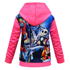 The Nightmare Before Christmas Kinder Mädchen Sally Cosplay Hoodie 3D Druck mit Kapuze Sweatshirt Streetwear Pullover