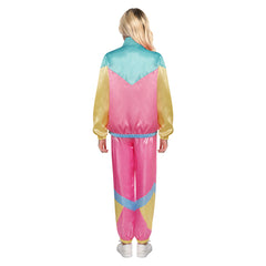 uinsex 80er Jahre Kostüm Cosplay Kostüm Outfits Halloween Karneval Party Anzug 2 Stück Windbreaker Outfits 80er Jahre Trainingsanzug