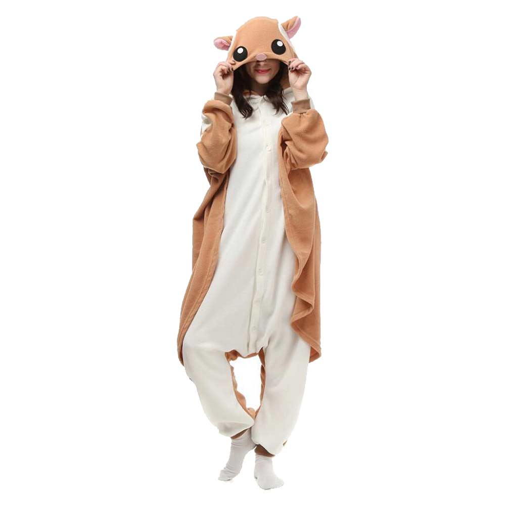 unisex Eichhörnchen Jumpsuit Cosplay Kostüm Outfits Schlafenanzug Halloween Karneval Anzug