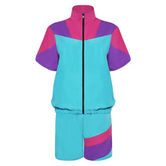 unisex Jogging Anzüge 2 Stück Set Cosplay Kostüm Outfits Halloween Karneval Anzug 80er 90er Jahre Trainingsanzüge Set