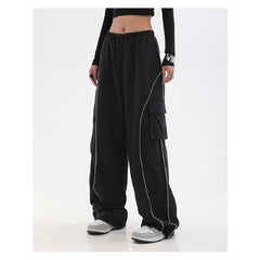 Y2K Hosen Herbst/Winter Gespleißte Freizeithosen Outdoor Sport Sweatpants Streetwear