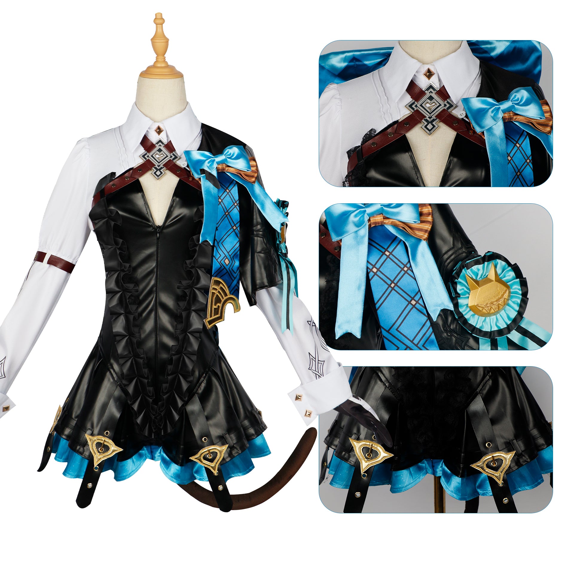 Genshin Impact Lynette Cosplay Kostüm Halloween Karneval Outfits