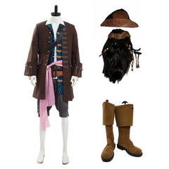 Pirates Of The Caribbean Jack Sparrow Johnny Depp Cosplay Kostüm Set