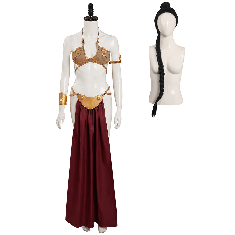 Return of the Jedi Leia Cosplay Kostüm Halloween Karneval Slave Leia Metal Bikini