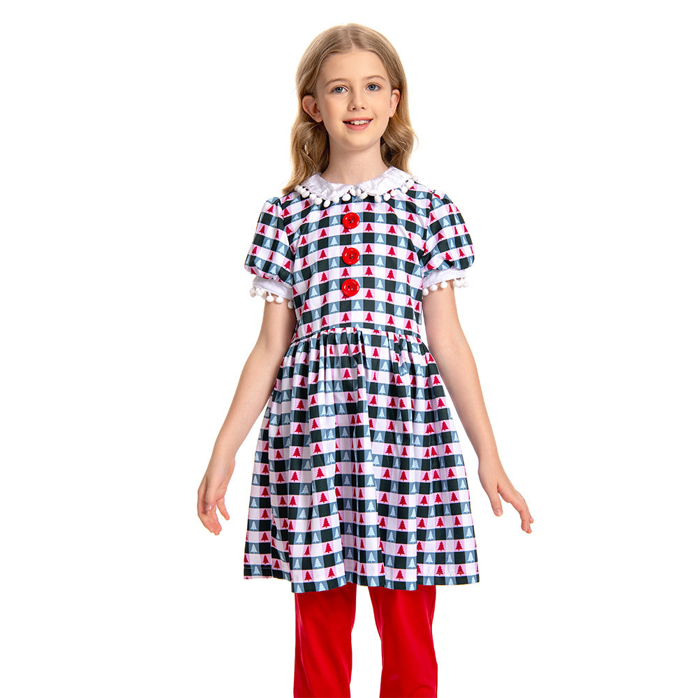 Kinder Cindy Cosplay Cindy Lou Who Kostüm Outfits Halloween Karneval Kleid