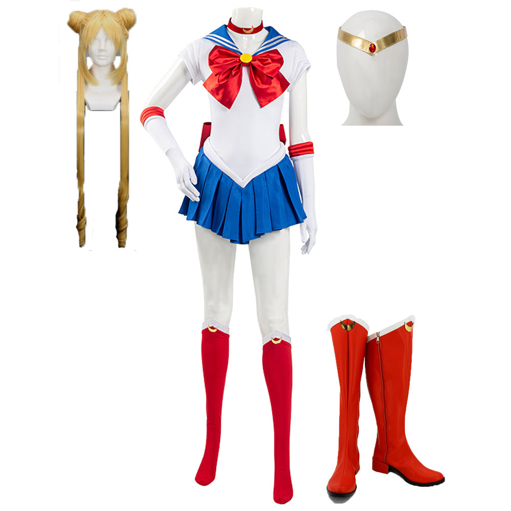 Sailor Moon Tsukino Usagi Uniform Cosplay Kostüm Halloween Karneval Kostüm