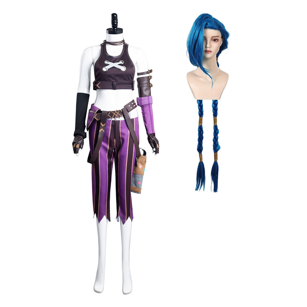 League of Legends LoL Jinx Cosplay Kostüme Outfits Halloween Karneval Set