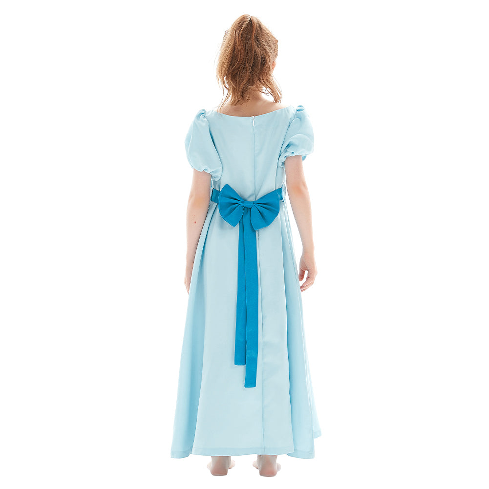 Nimmerland Peter Pan Kinder Wendy Darling Kleid Cosplay Kostüm Blau