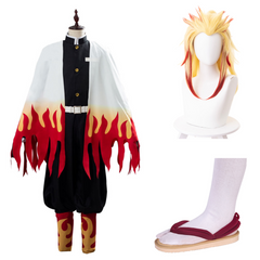 Demon Slayer Kimetsu no Yaiba Kyojuro Rengoku Kostüm Cosplay Kostüm Set