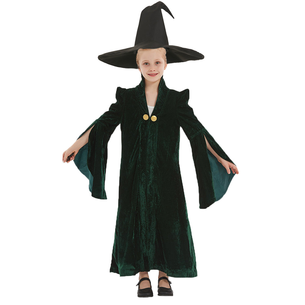 Kinder Harry Potter Minerva McGonagall Kostüm Robe Mantel Halloween Karneval Kostüm Set
