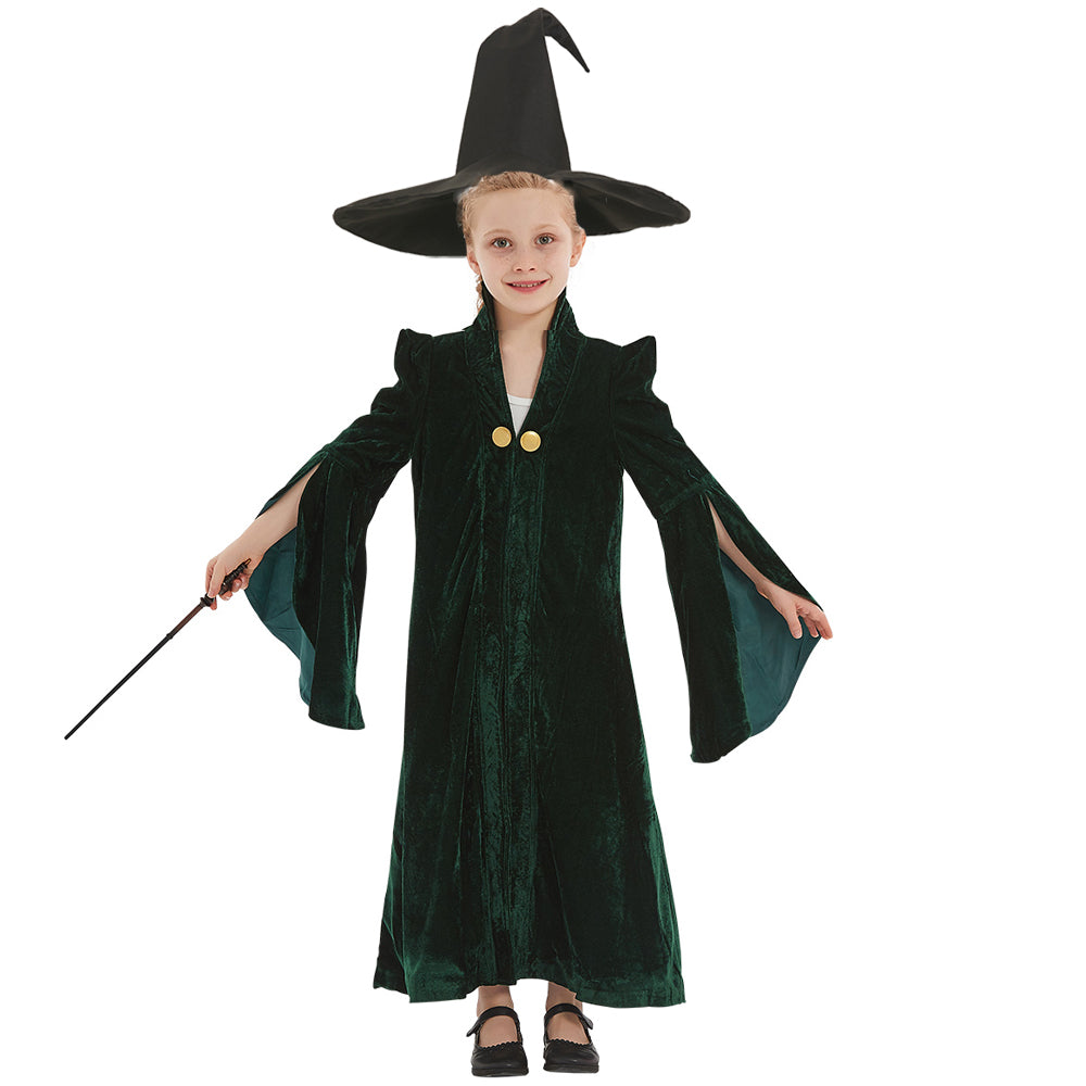 Kinder Harry Potter Minerva McGonagall Kostüm Robe Mantel Halloween Karneval Kostüm Set