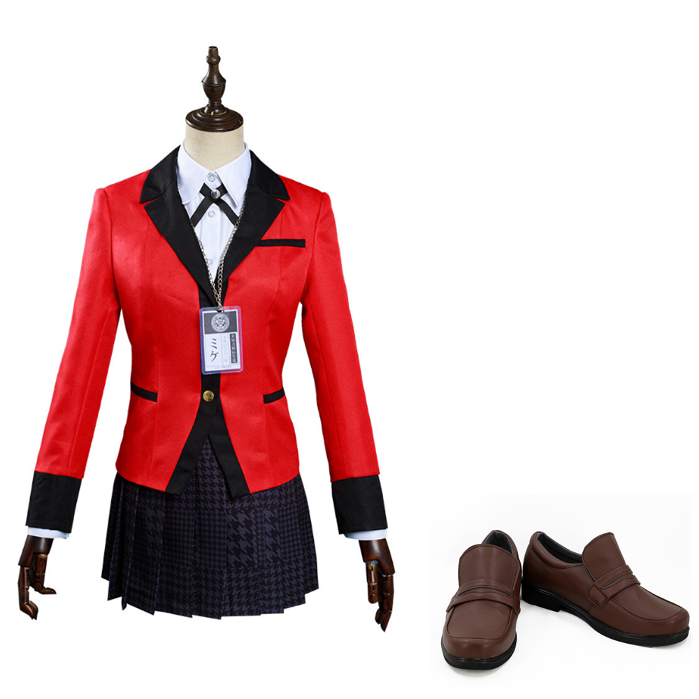 Kakegurui Compulsive Gambler Yumeko Jabami Hyakkaou Schulunifom Cosplay Kostüm Set