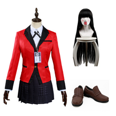 Kakegurui Compulsive Gambler Yumeko Jabami Hyakkaou Schulunifom Cosplay Kostüm Set