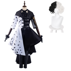 Cruella Cosplay Kostüm Kleid Outfits Halloween Karneval Set