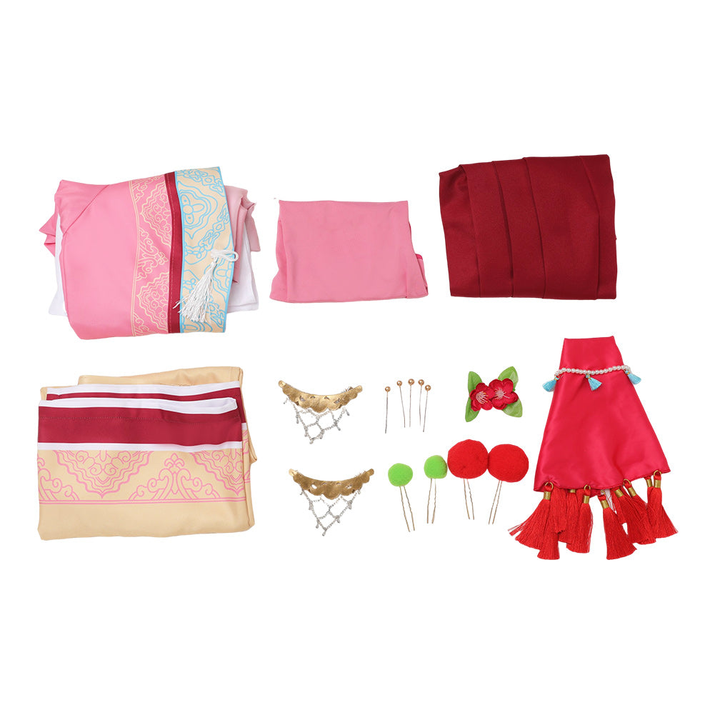 Fangzhu Baoqing Kostüm White Snake Bai She: Fu Sheng rosa Hanfu Cosplay Outfits