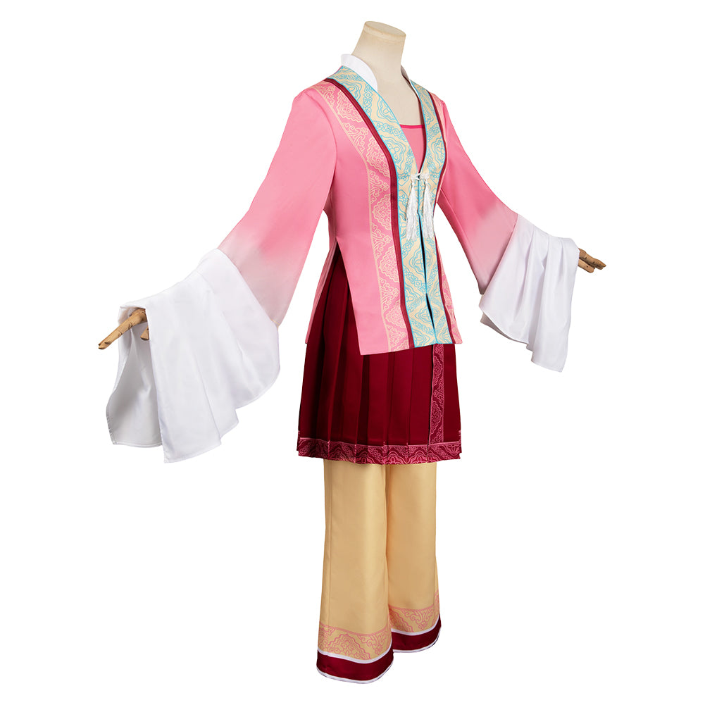 Fangzhu Baoqing Kostüm White Snake Bai She: Fu Sheng rosa Hanfu Cosplay Outfits