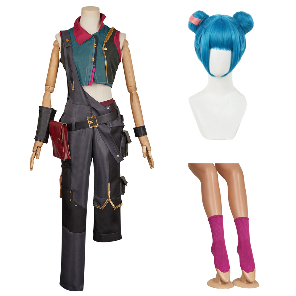 Jinx braun Kostüm Set 2024 Arcane: League of Legends Jinx Outfits