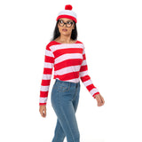 Where's Waldo Waldo Waldo & Friends Wo ist Walter? Wenda T-shirt Tee Langarm Cosplay Kostüm