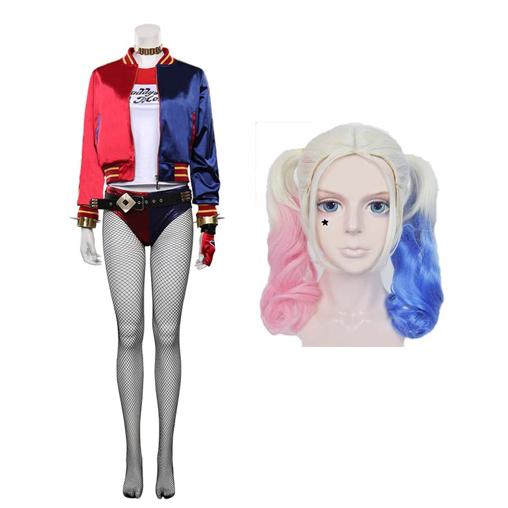 Suicide Squad Harley Quinn Cosplay Kostüm Outfits Dulex Set