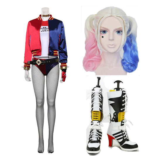 Suicide Squad Harley Quinn Cosplay Kostüm Outfits Dulex Set 1000