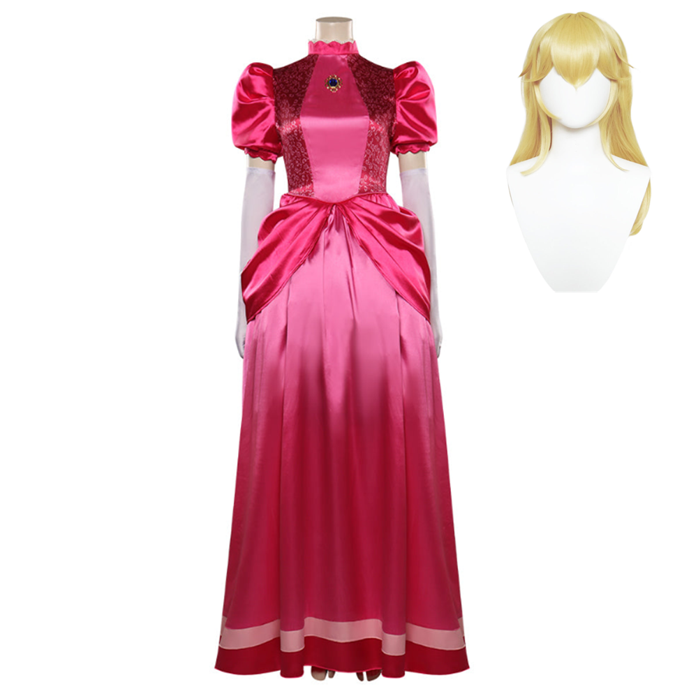 Prinzessin Peach Kleid The Super Mario Bros. Movie Cosplay Halloween Karneval Outfits