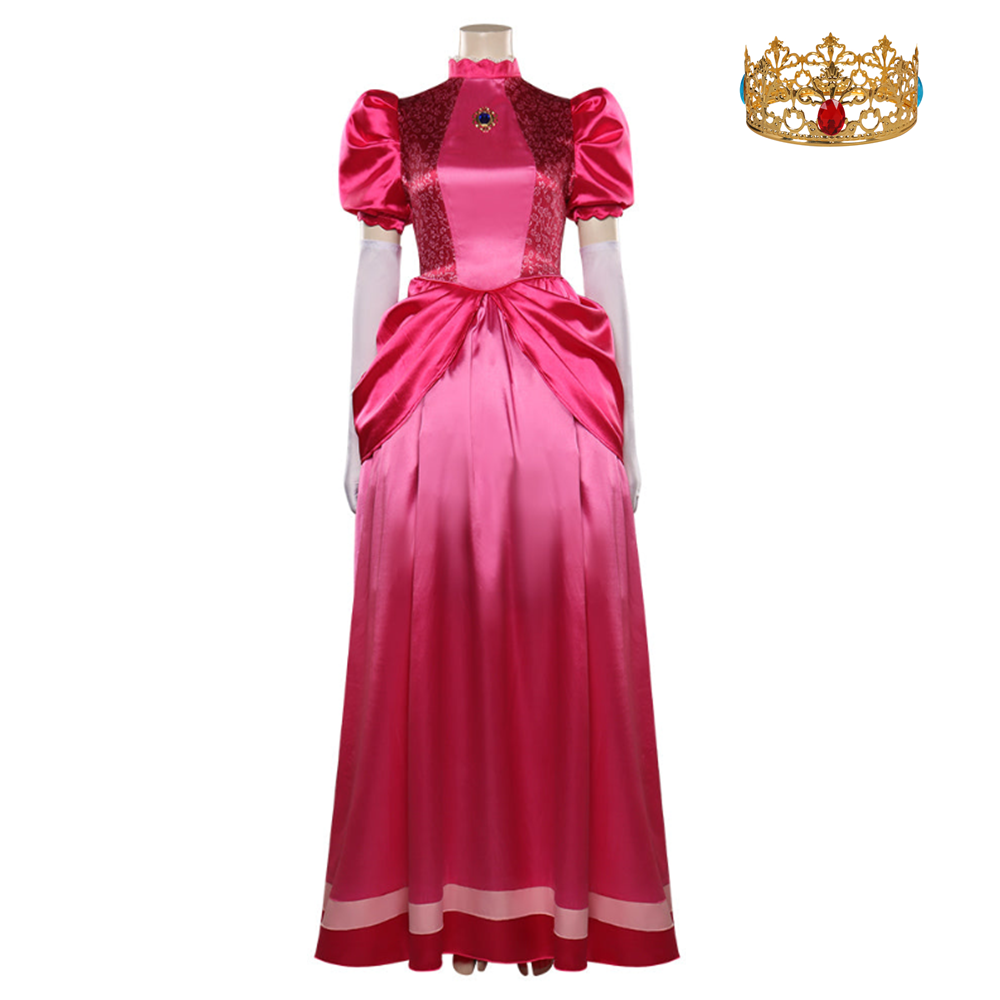 Prinzessin Peach Kleid The Super Mario Bros. Movie Cosplay Halloween Karneval Outfits