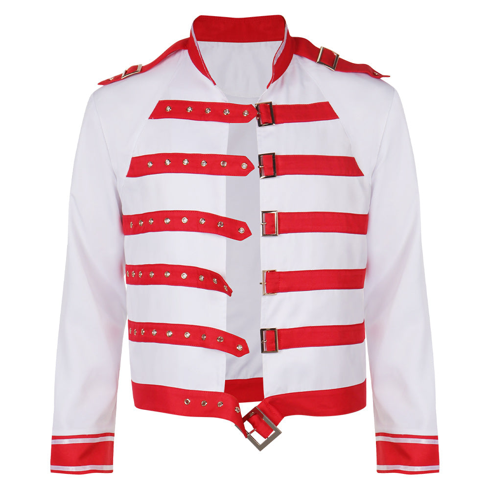 Freddie Mercury Jacke Aus Band Queen Gimme Some Lovin rot-weiß Jacke