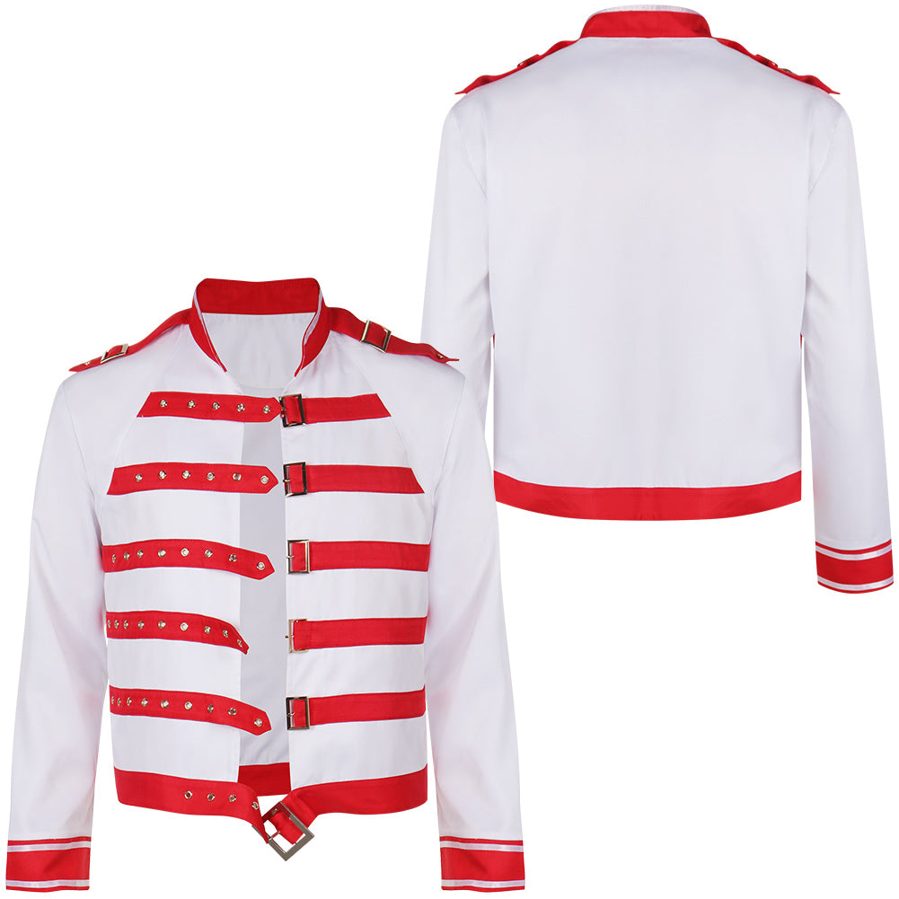 Freddie Mercury Jacke Aus Band Queen Gimme Some Lovin rot-weiß Jacke