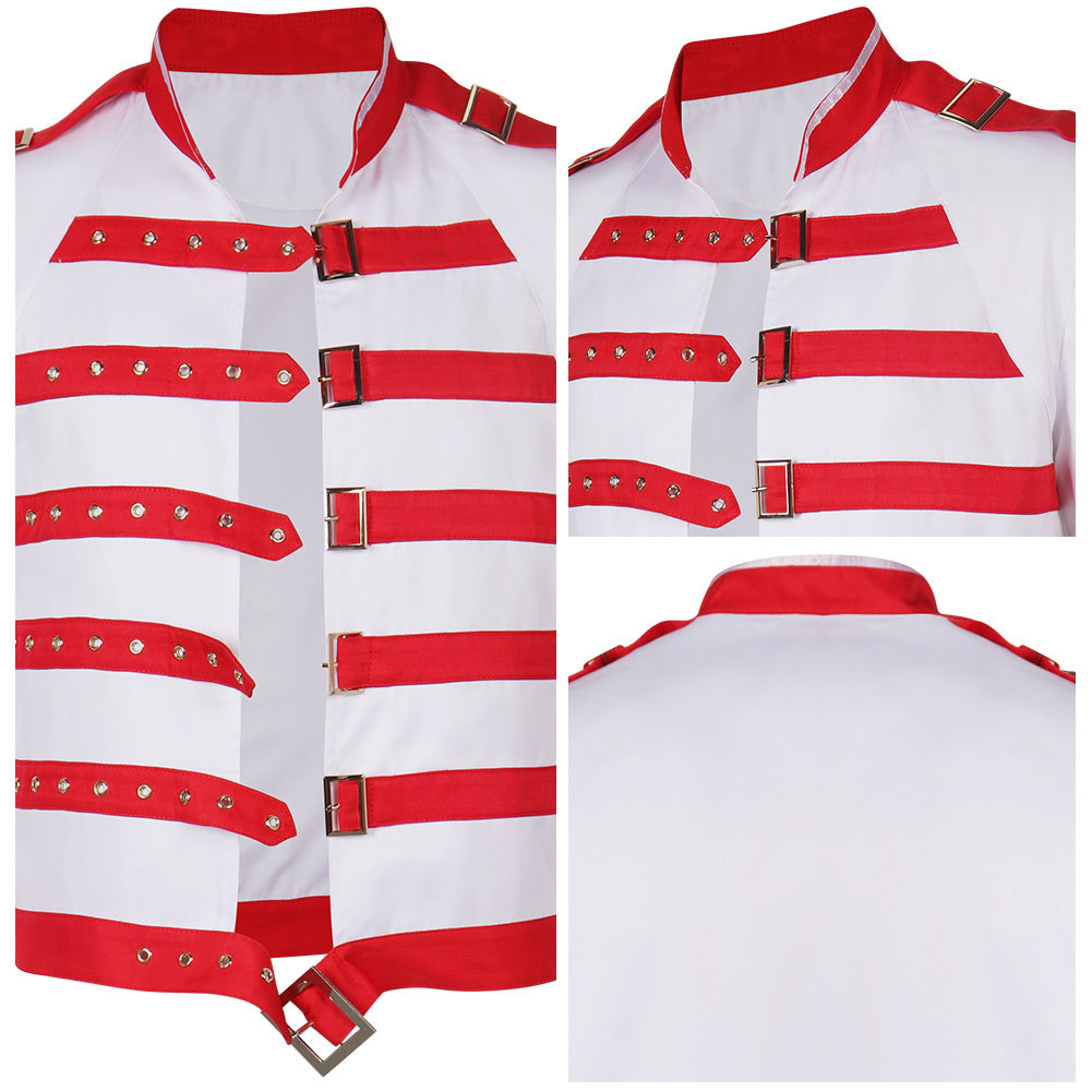 Freddie Mercury Jacke Aus Band Queen Gimme Some Lovin rot-weiß Jacke