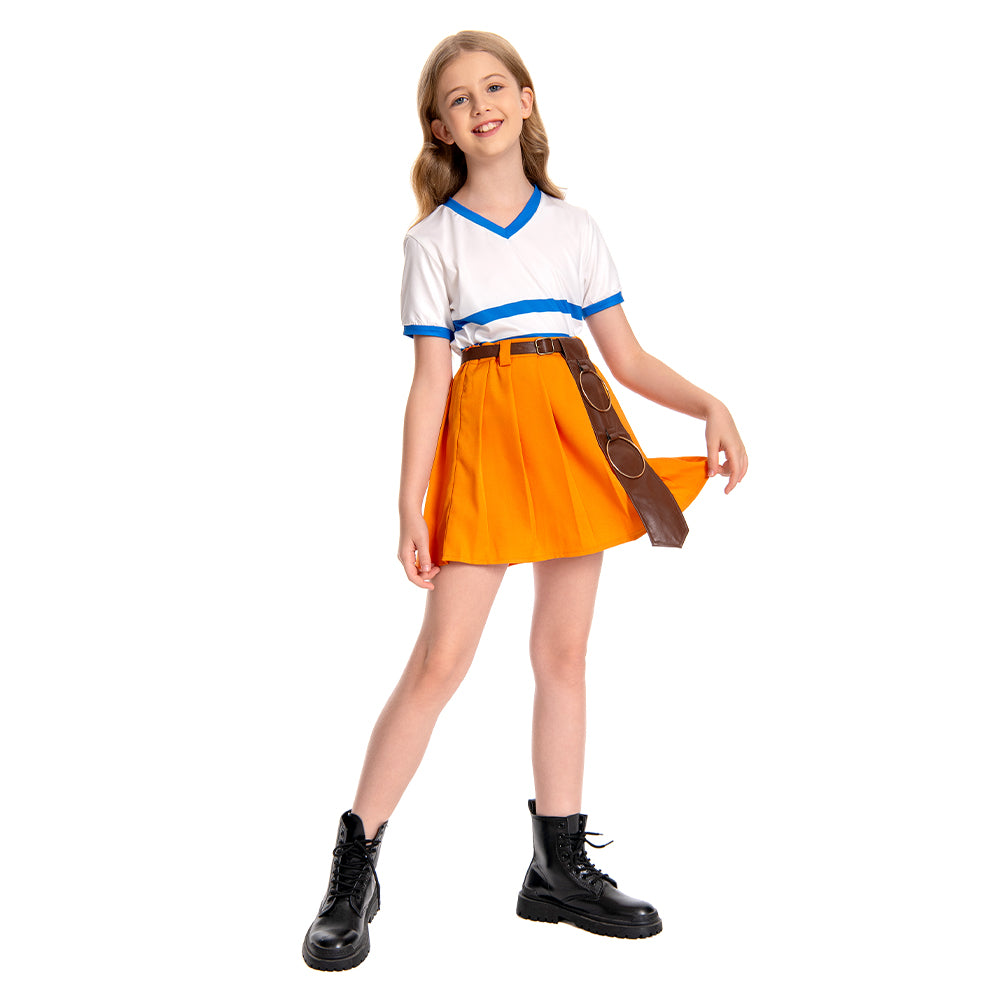 Kinder Mädchen One Piece Nami Sommer Outfit Set Cosplay Halloween Karneval Kostüm