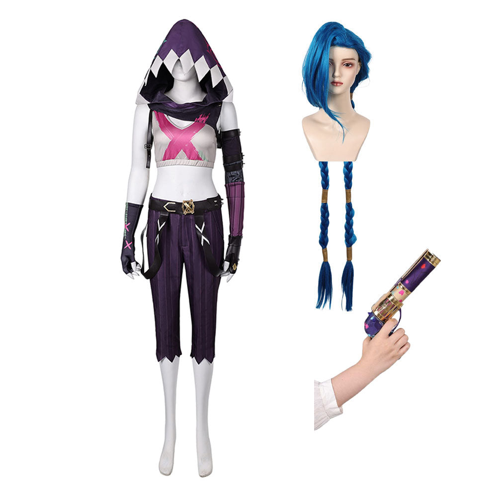 Jinx Kostüm 2024 Arcane: League of Legends Jinx neu Outfits