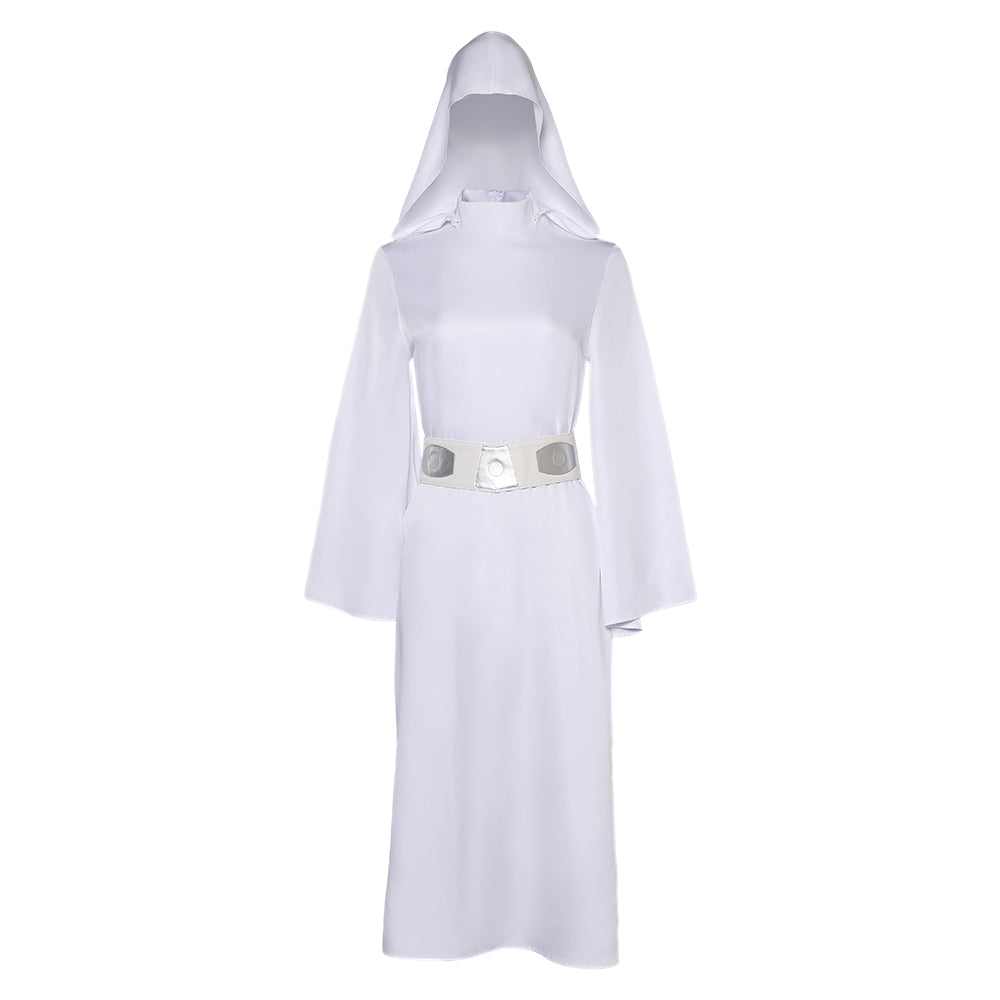 Leia Organa Solo weiß Umhang mit Kapuze Cosplay Kostüm