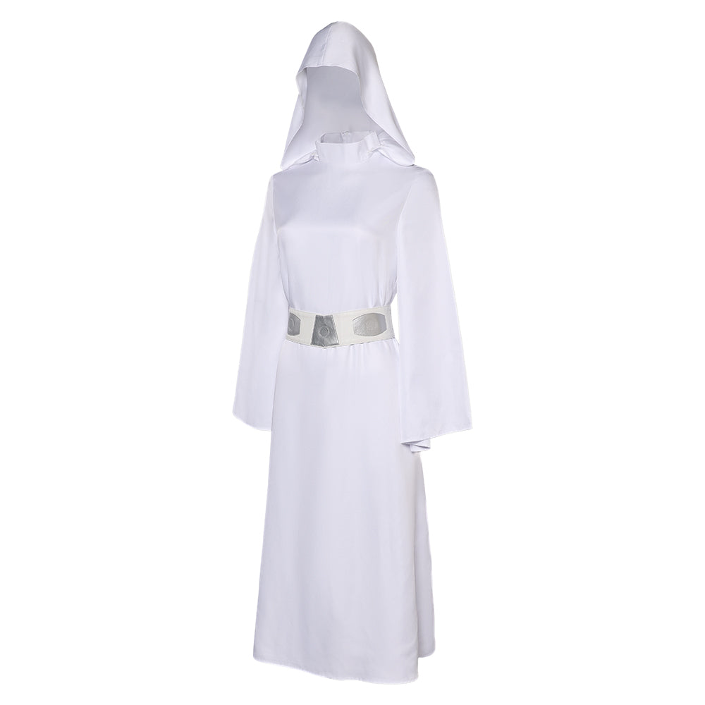 Leia Organa Solo weiß Umhang mit Kapuze Cosplay Kostüm