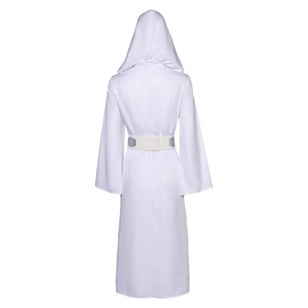 Leia Organa Solo weiß Umhang mit Kapuze Cosplay Kostüm