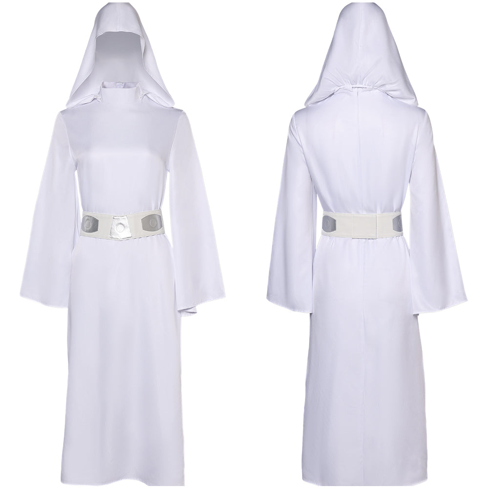 Leia Organa Solo weiß Umhang mit Kapuze Cosplay Kostüm