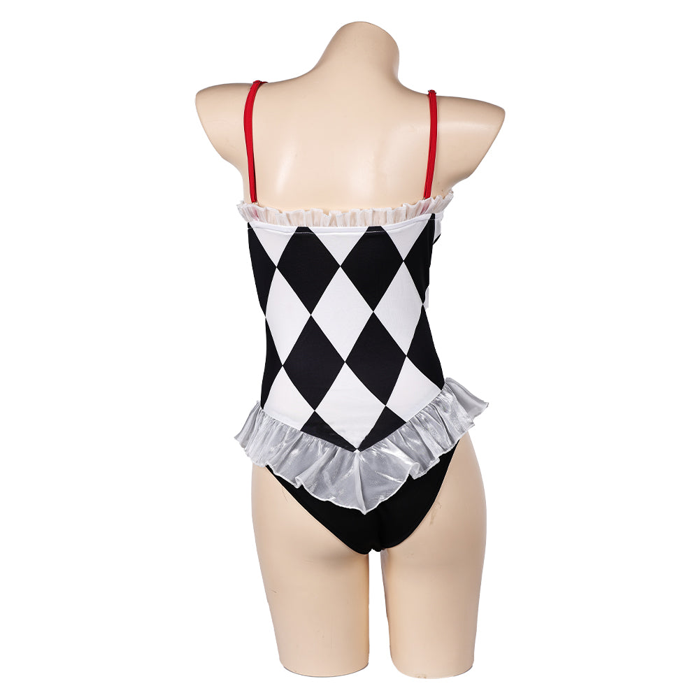 Black and white checkered swimsuit deals