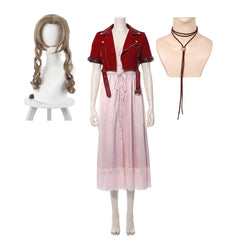 Final Fantasy VII 7 Aerith Aeris Gainsborough Cosplay Kostüm Rosa Kleid