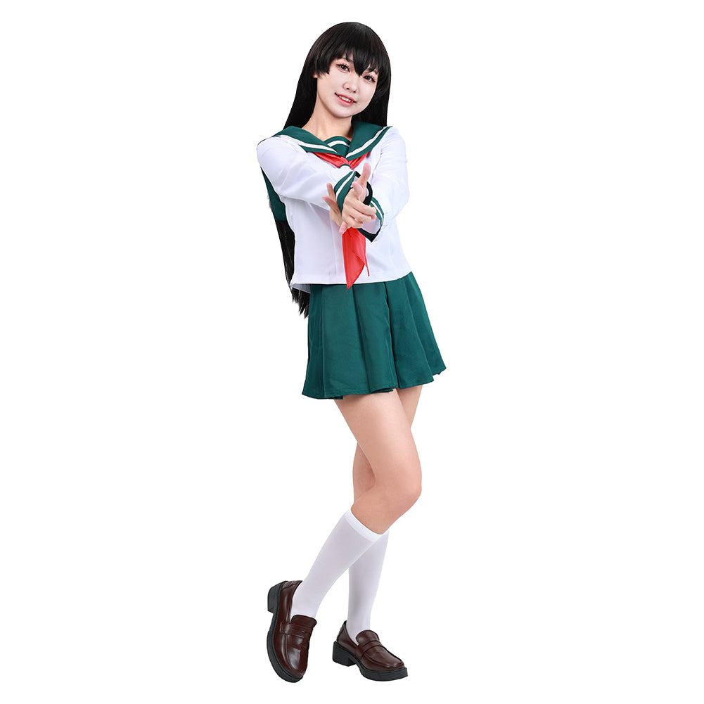 InuYasha Kagome Higurashi Cosplay Kostüm Uniform Damen Mädchen Uniform Halloween Karneval Kostüm