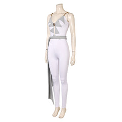 Retro Style ABBA 70er Jahr Agnetha Faltskong weiß Overall Cosplay Outfits