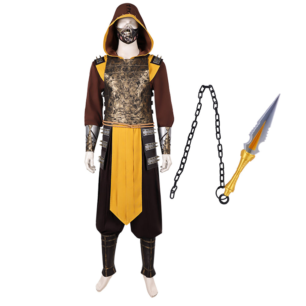 Scorpion Kostüm Set Mortal Kombat II Scorpion gelb Cosplay Outfits
