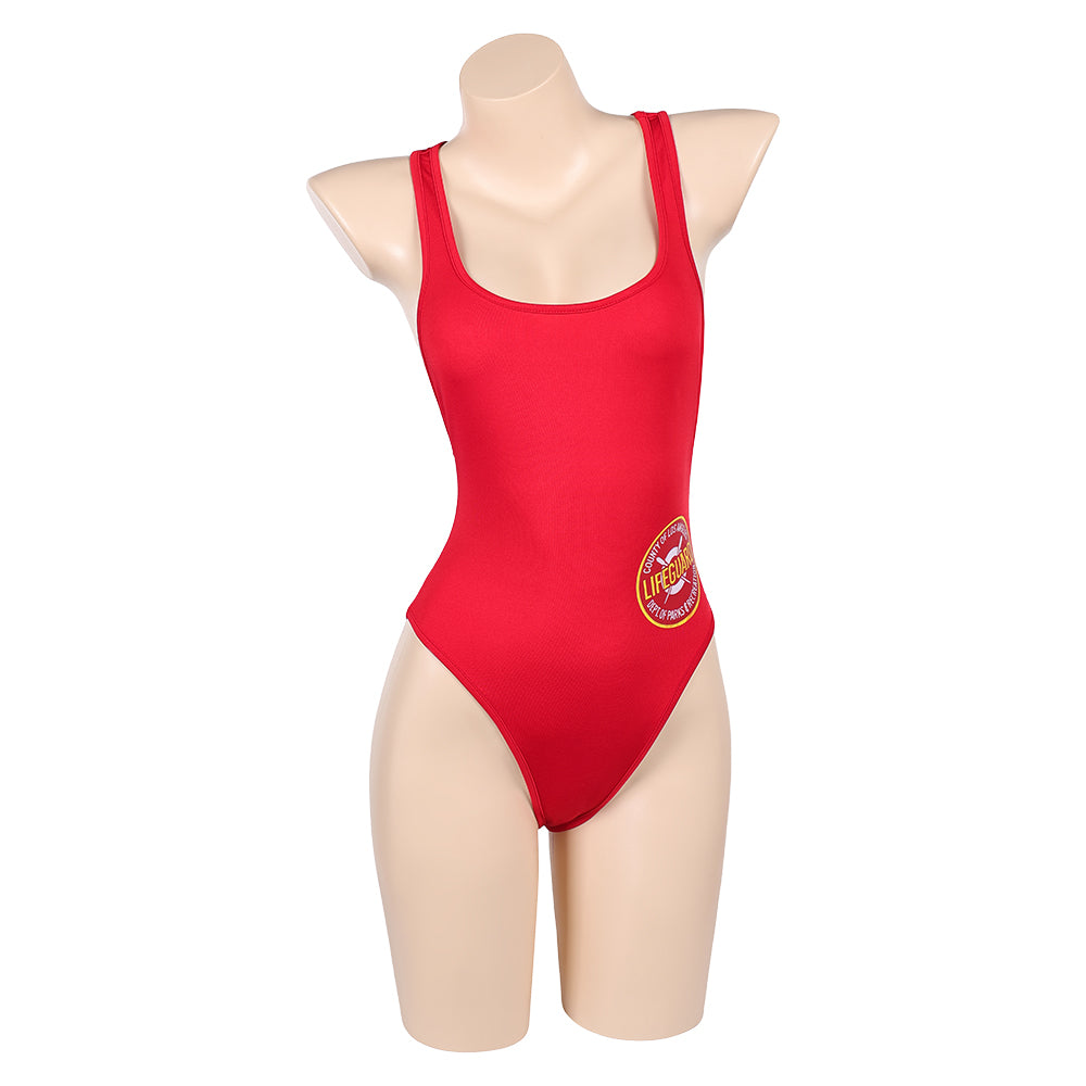 C.J. Parker Baywatch Damen Sommer rot Bademode einteiliger Badeanzug