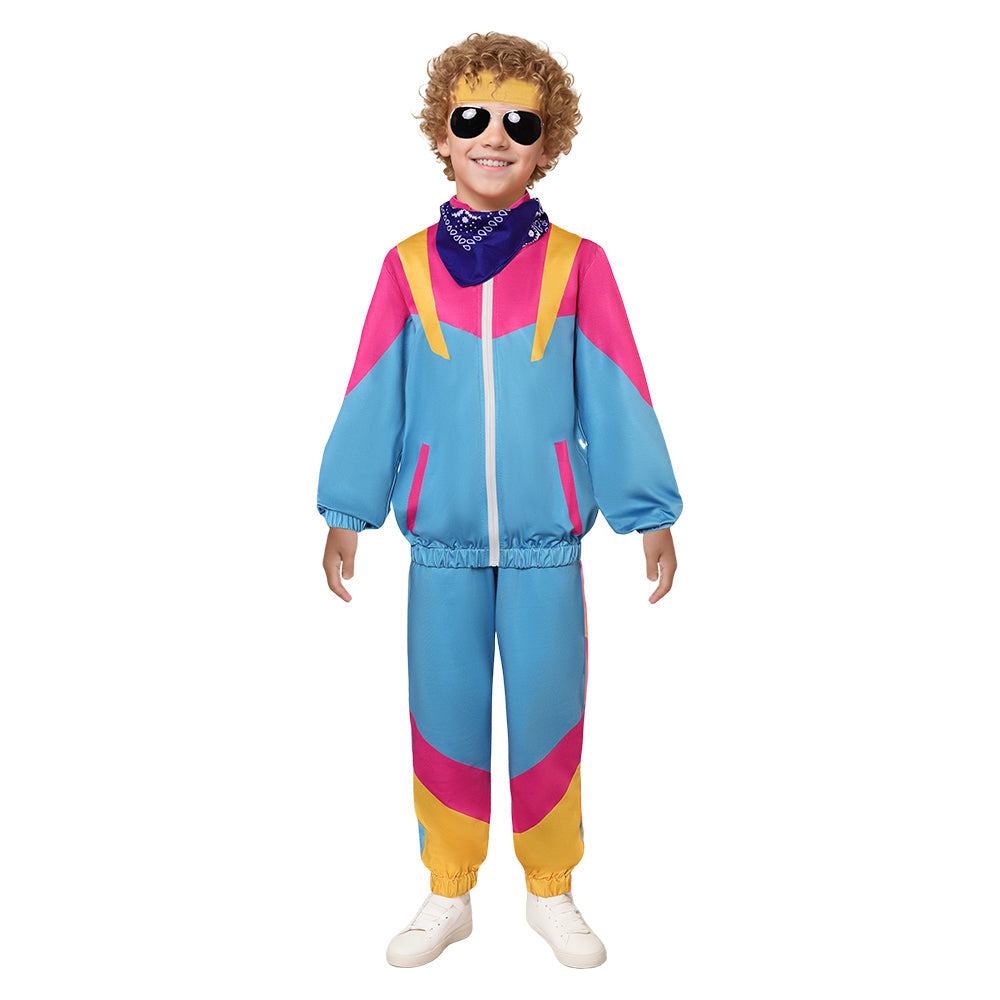 Kinder Hip Hop Kostüm 80er Jahre Trainingsanzug Retro Dance Sportswear Cosplay Kostüm Outfits Halloween Karneval Anzug