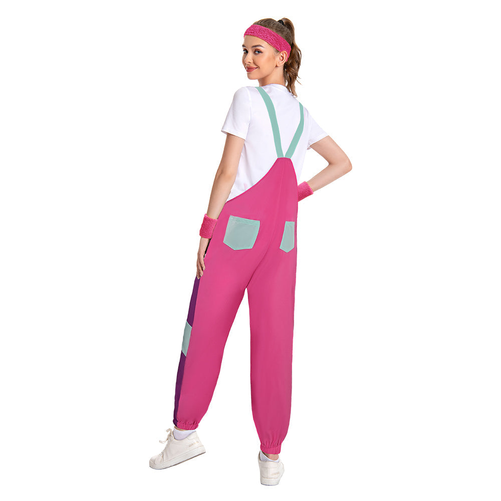 Damen Overall Cosplay Kostüm Outfits Halloween Karneval Anzug 80er Jahre