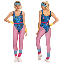 Damen Cosplay Kostüm Outfits Halloween Karneval Anzug Bodysuit 80er Jahre Jumpsuit