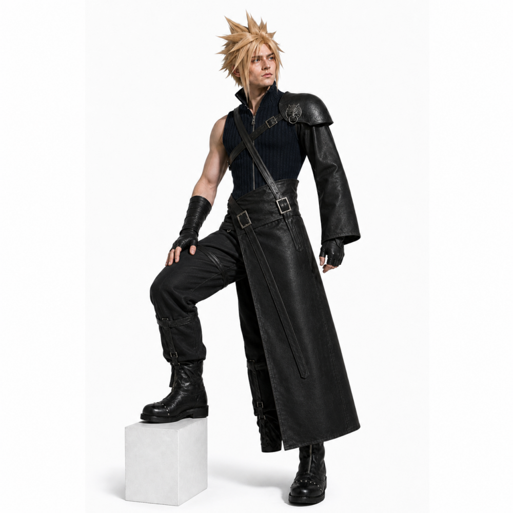 Cloud Strife schwarz Kostüm Set Final Fantasy VII: Advent Children Cloud Strife Cosplay Outfit